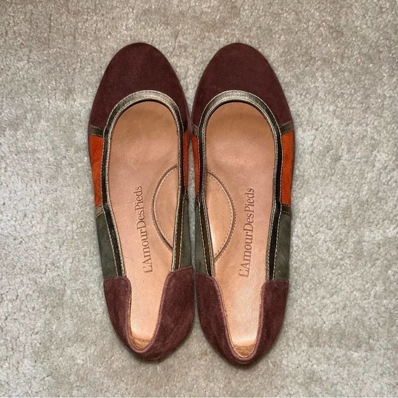 L'amour Des Pieds Suede Leather Slip on Wedge Shoes Size 7 - Picture 2 of 6